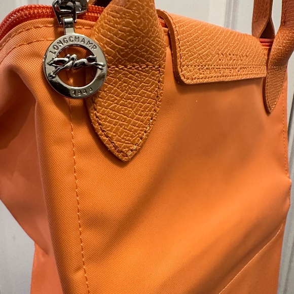LONGCHAMPLe Pliage Green Canvas Shoulder Bag In Orange BNWT MEDIUM - Picture 6 of 9